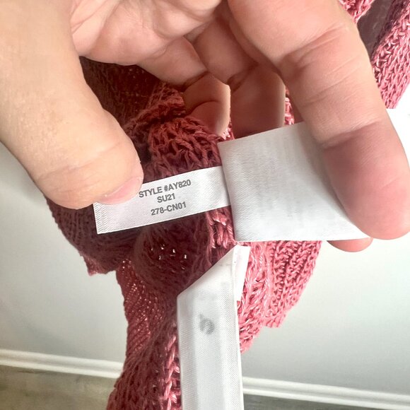 J. Crew Relaxed Fit Linen Beach Sweater Open-Knit in Rose 100% Linen Oversized M - Picture 4 of 5